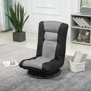 Chaise de sol pliante pivotante à 360 degrés, réglable sur 6 positions, noire