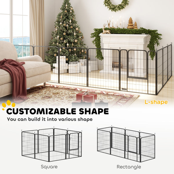 Parc pour chien, intérieur/extérieur, portable et pliable, 8 panneaux, avec porte et sangle, pour grands chiens
