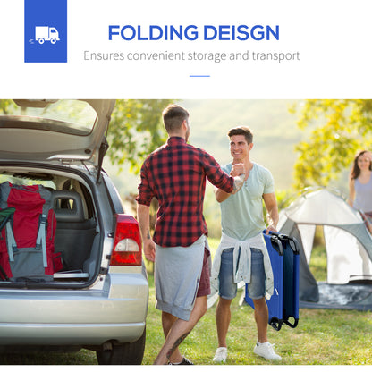 Foldable Camping Bed for Adults, Portable Outdoor Sleeping Bed, Blue