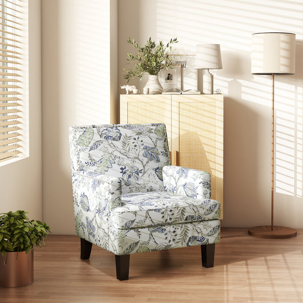 Fauteuil rembourré à motifs floral