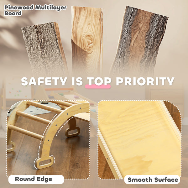 Kit d'escalade Montessori 5 en 1 avec échelle, rampe et arche