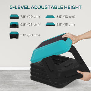 Stepper réglable en hauteur à 5 niveaux bleu