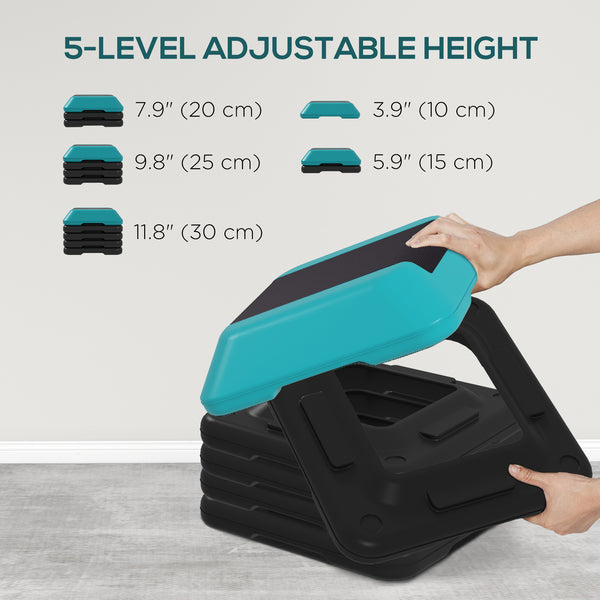 Stepper réglable en hauteur à 5 niveaux bleu