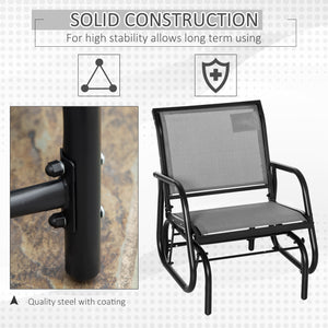 Fauteuil à bascule avec assise et dossier en tissu mesh respirant, gris