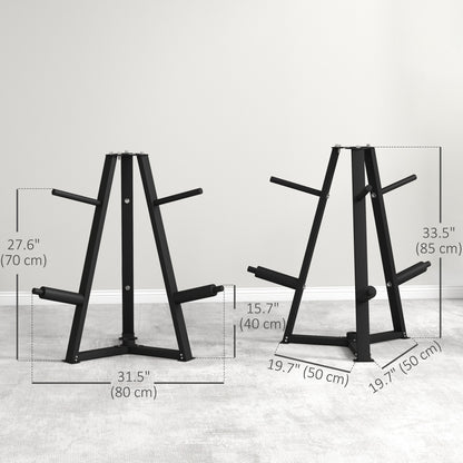 Weight rack for 2.5 or 5 cm discs, 300 kg capacity, for your home gym storage