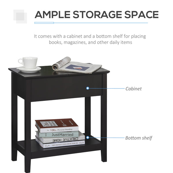 Table d'appoint avec plateau rabattable, café foncé