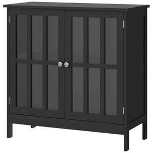 Buffet de cuisine à 2 portes, meuble de rangement moderne, noir