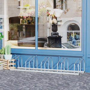 Support pour 5 vélos, argent