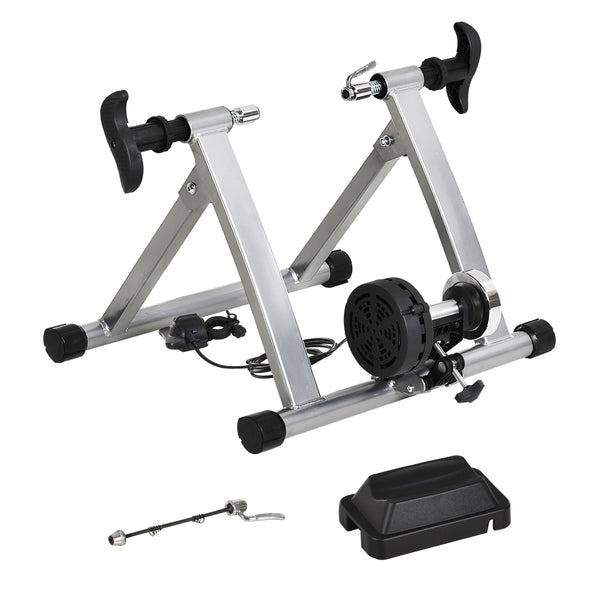 Support magnétique pour vélo d'intérieur avec broche à dégagement rapide, Argent