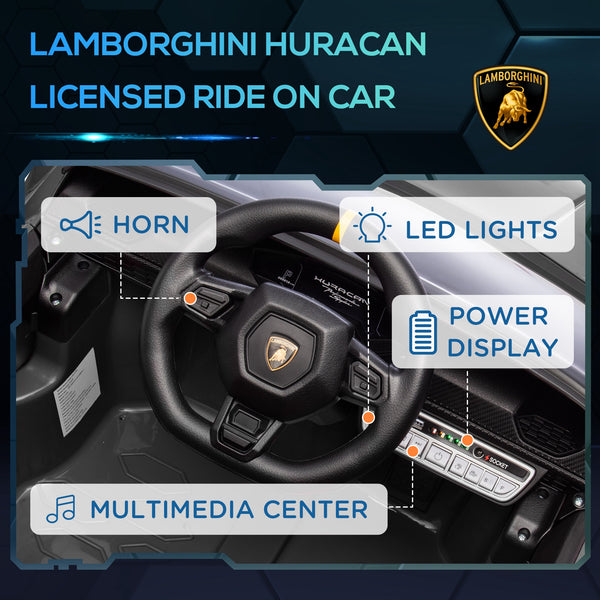 Licensed Lamborghini Huracan 12V with remote control, black