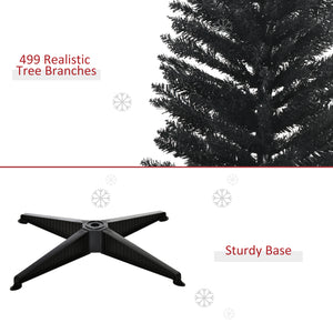 Sapin de Noël artificiel noir de 7 pieds en forme de crayon