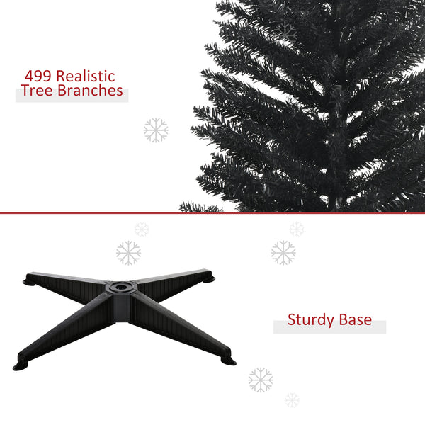 Sapin de Noël artificiel noir de 7 pieds en forme de crayon