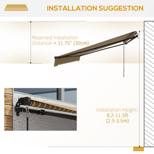 Store rétractable de 13 x 9,8 pieds,  ambre et gris foncé