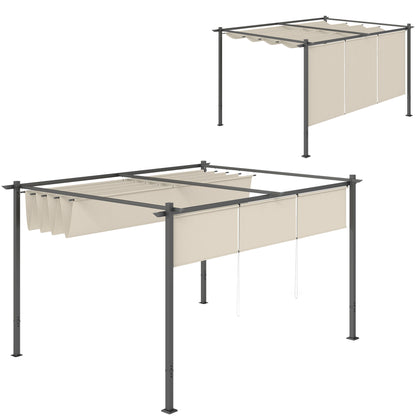 Pergola rétractable 10' x 12' avec store enrouleur, gazebo mural ou autoportant, UPF30+