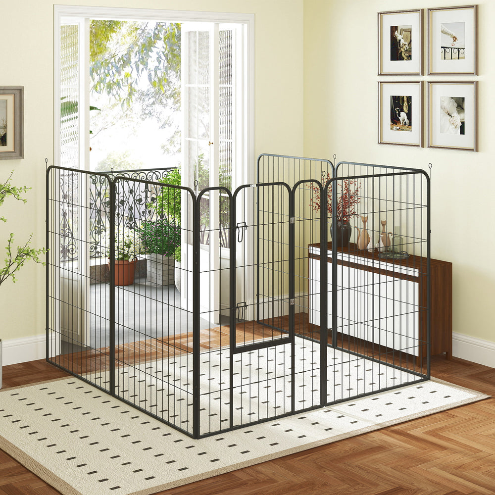 Sturdy 8-Panel Foldable Metal Playpen