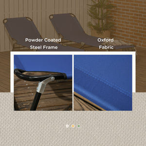 Ensemble de 2 chaises longues pliantes avec dossier inclinable, bleues