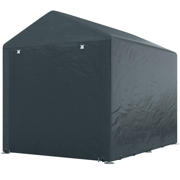 Portable bicycle shelter with galvanized steel frame and large door