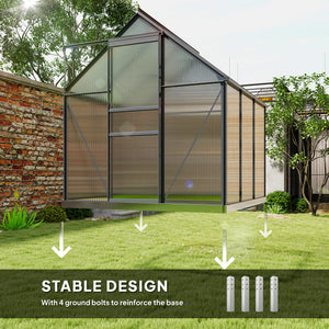 Polycarbonate greenhouse with adjustable roof ventilation