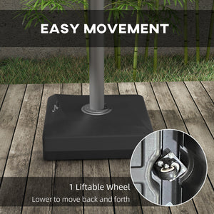 Pied de parasol déporté avec roue de levage