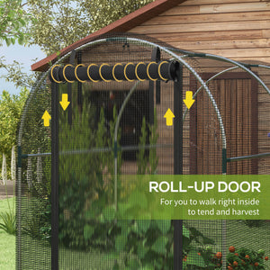 Plant protection tent with zippered door, black