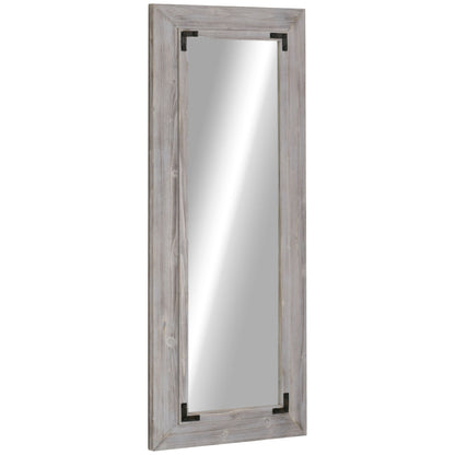 Miroir pleine longueur 140 x 60 cm, montage mural et miroir de sol incliné, vertical ou horizontal pour chambre, gris