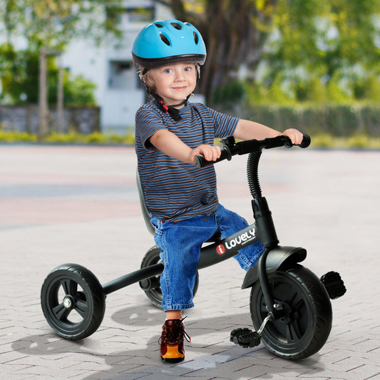 Tricycle pour enfants de 18 mois et plus, intérieur et d'extérieur, Noir