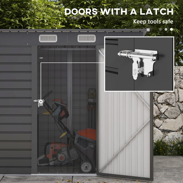 Abri de jardin galvanisé, gris