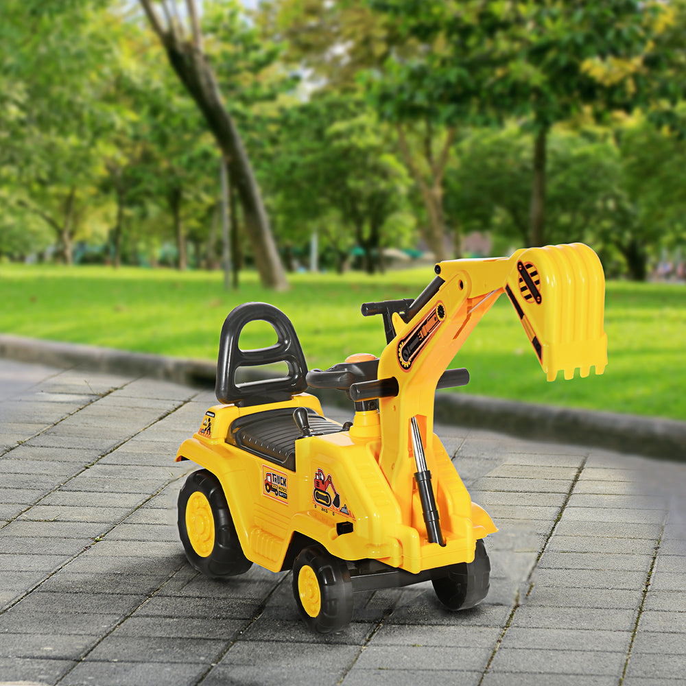 3 in 1 Ride-on Toy Excavator Pull Back Shovel Pretend Play Construction Truck
