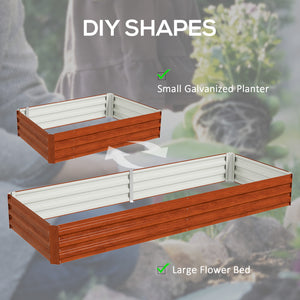 Galvanized raised planter, brown