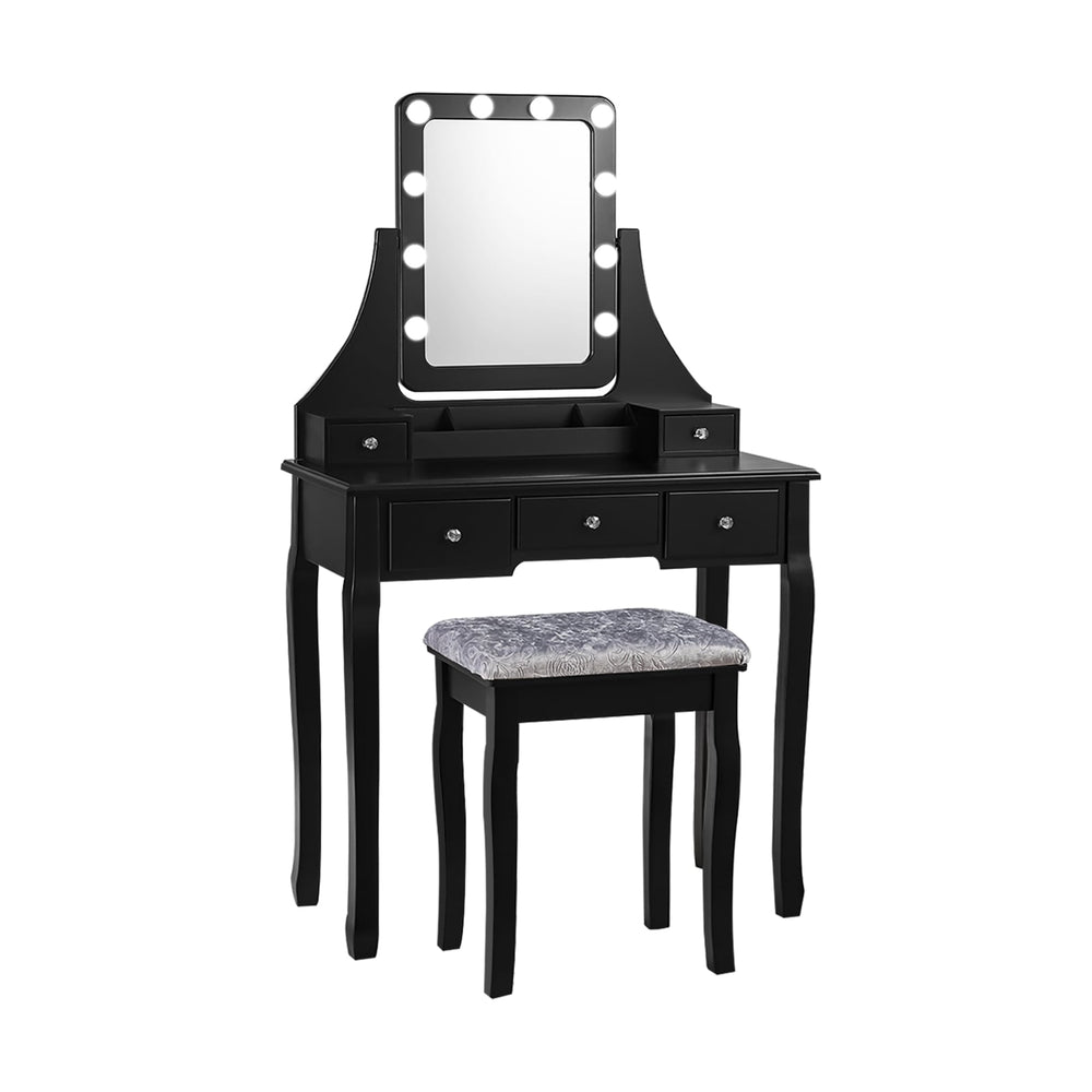 Ensemble de table de vanité avec miroir rectangulaire