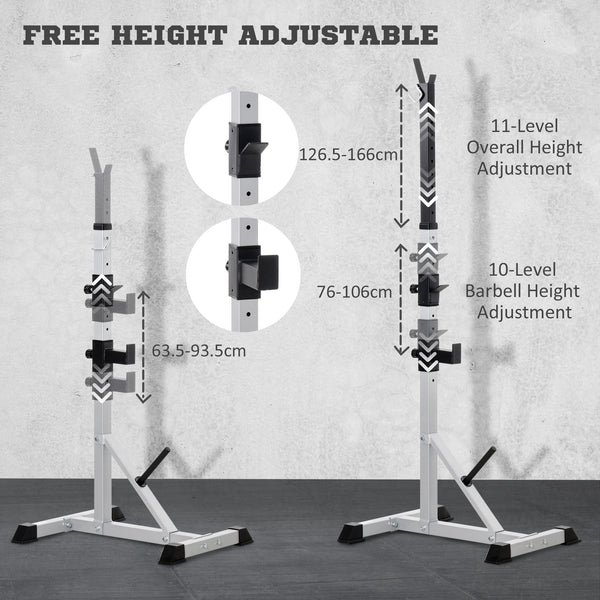 Support pour haltères en 2 pièces avec hauteur réglable, capacité de 200 kg