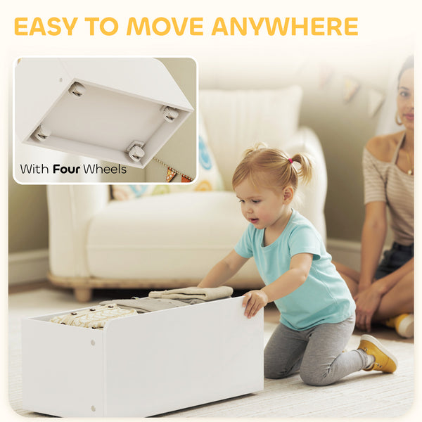 Qaba Kids Bookshelf and Toy Storage, 3-Tier Bookcase with 6 Removable Bins and Box for Toddler Nursery Playroom, Multi