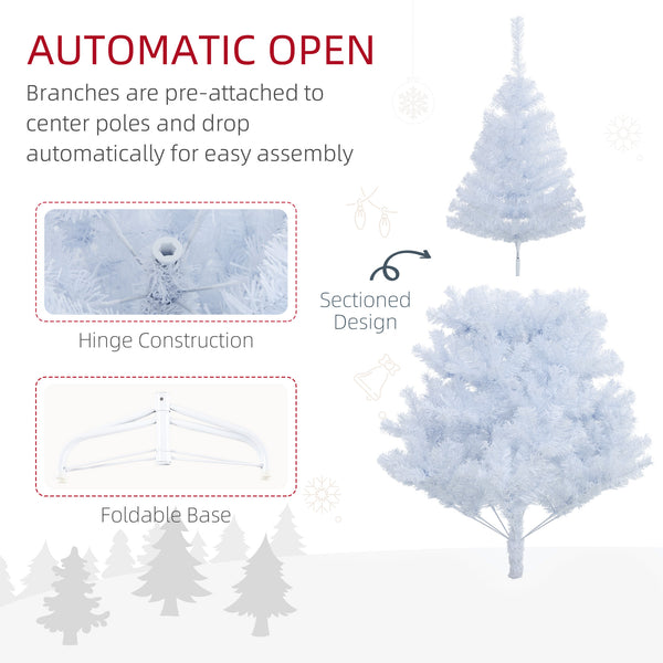 Sapin de Noël artificiel blanc de 5 pieds avec 536 branches