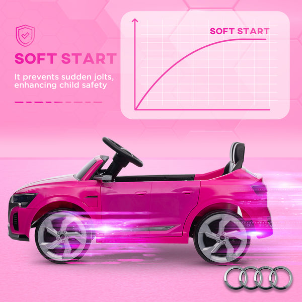 Audi Q8 Etron Sportback 12V sous licence, rose