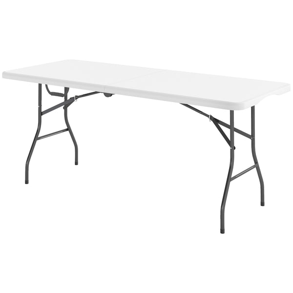 Table pliante portable en plastique avec poignée de transport