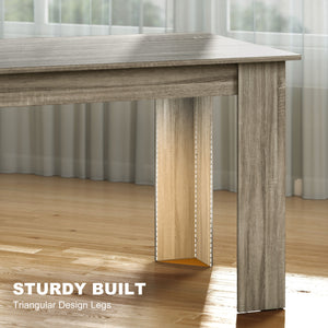 Kitchen table for 4 to 6 people, wood effect, grey 