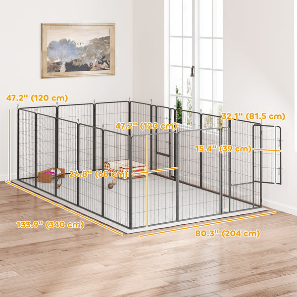 16-Panel Dog Playpen with Strap