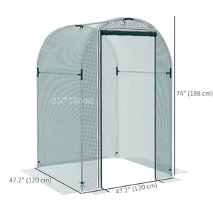 Galvanized steel plant protection cage with zippered door
