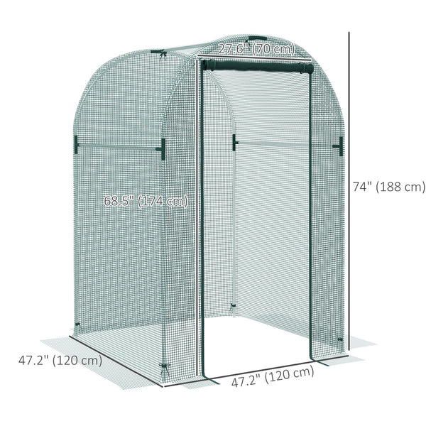 Galvanized steel plant protection cage with zippered door
