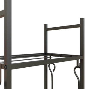 4-Tier Wood Rack with Casters and 4 Tools