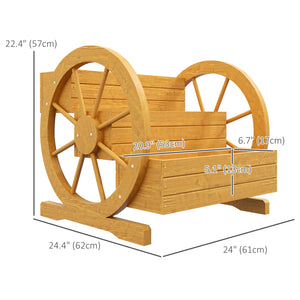 Jardinière en bois en forme de chariot à 3 niveaux