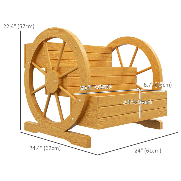 Jardinière en bois en forme de chariot à 3 niveaux