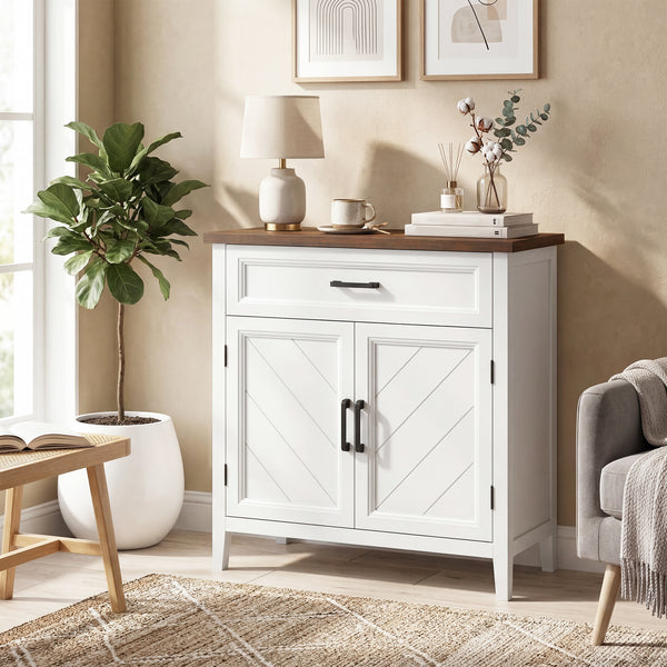 Modern Farmhouse Buffet Cabinet with Adjustable Shelf, Storage & 2 Doors