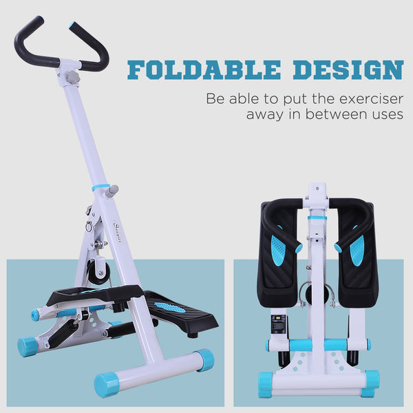 Stepper à hauteur réglable avec écran LCD, turquoise