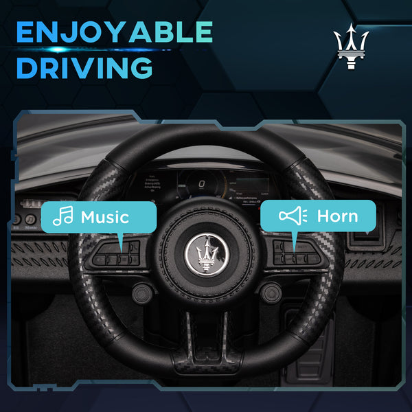 Voiture électrique pour enfants 12V Maserati Gran Turismo sous licence avec télécommande, noir