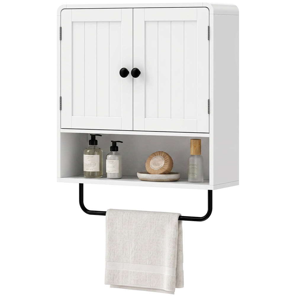 Armoire murale de salle de bain à 2 portes, blanche