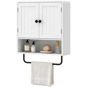 Armoire murale de salle de bain à 2 portes, blanche