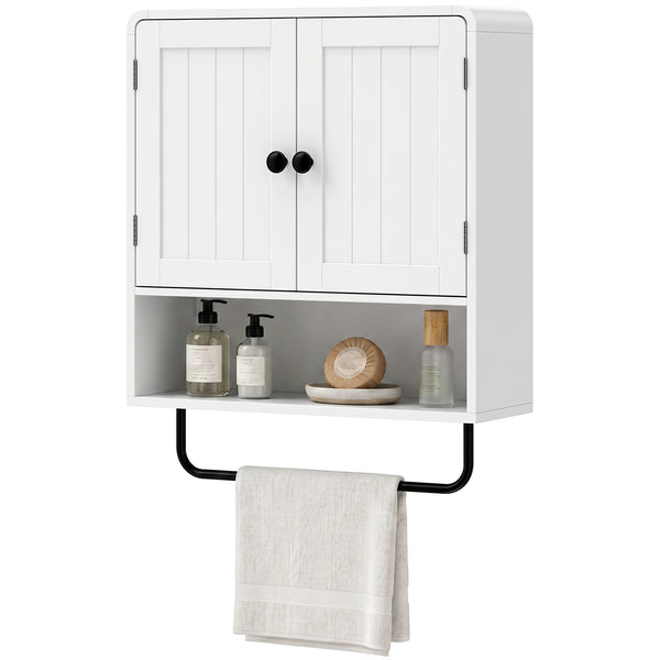 Armoire murale de salle de bain à 2 portes, blanche