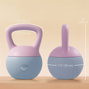 Soozier 18 lb Soft Kettlebell, Sand Filled Weight w/ Grip Handle, Kettlebell Weight for Full Body Workout, Purple