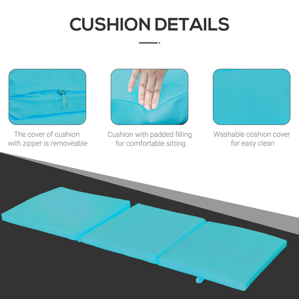 Chaise longue en rotin avec dossier réglable sur 5 positions, turquoise